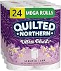 Quilted Northern Ultra Plush Toilet Paper with Sweet Lilac & Vanilla Scented Tube, 24 Mega Rolls, 3-Ply Bath Tissue
