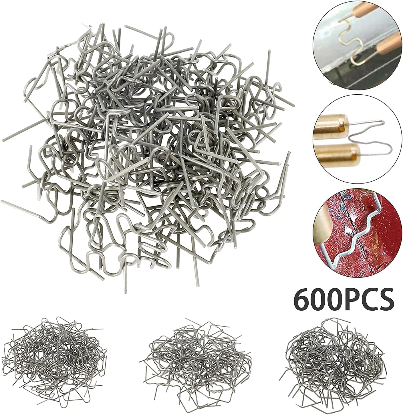 600Pcs Hot Stapler Plastic Repair Standard Pre Cut Wave Staples Bumper Bodywork Repairs 0.8mm Wave Staples Stainless Steel : Office Products