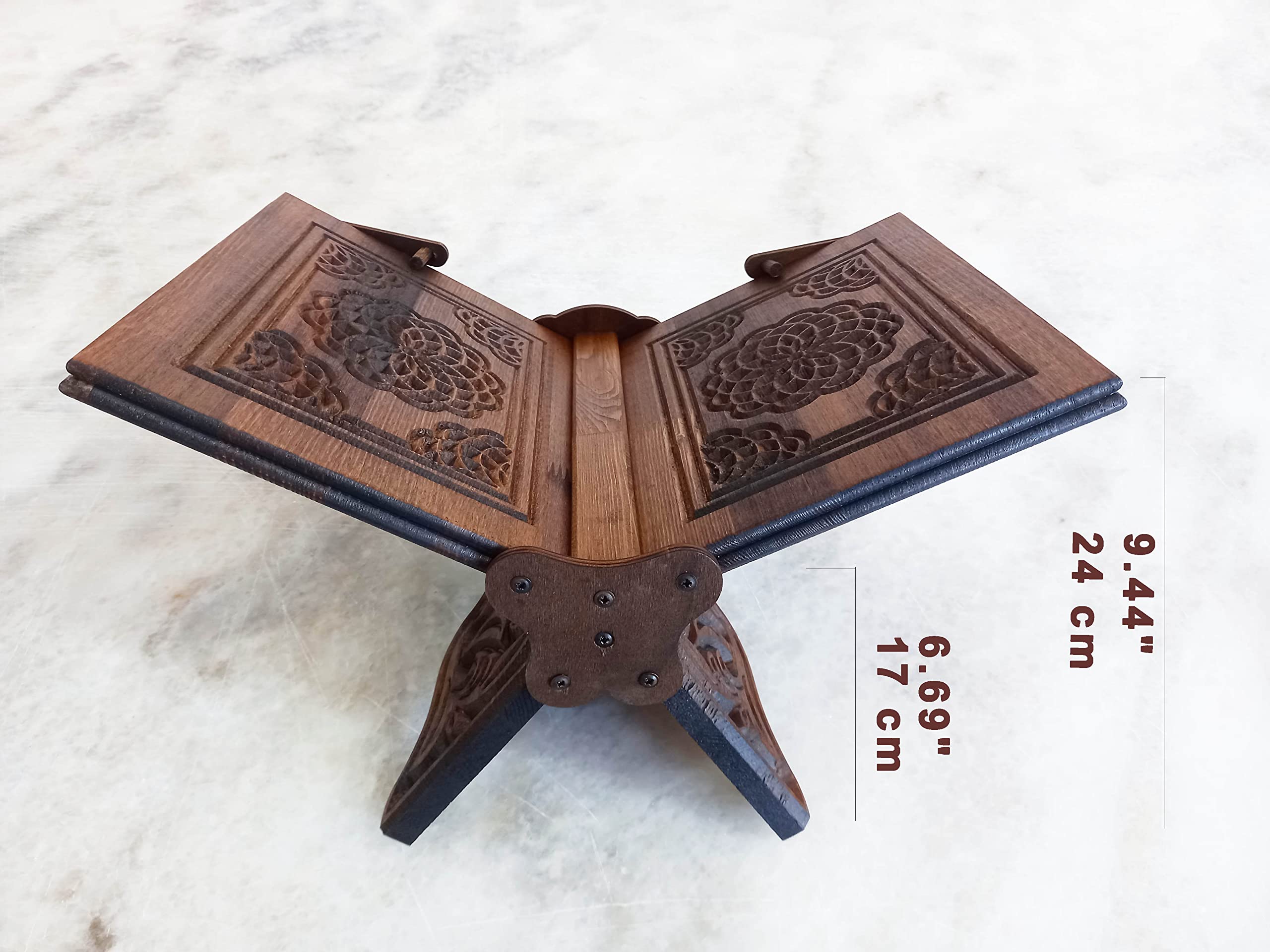 Soporte para libros de oración, regalo de Ramadán, Rihal Rehal, regalo tallado de madera (V Rihal)