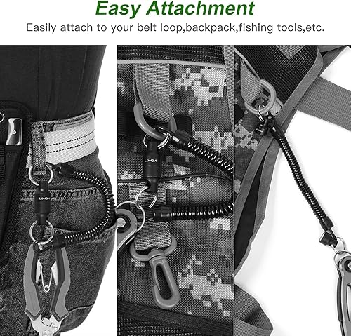 Miniatura 27 de LIXADA Soporte de liberación de red magnética para pesca Zinger Retractores de red de pesca con mosca, clip magnético, conector de red de aterrizaje