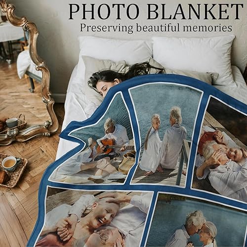 Miniatura 2 de Manta personalizada con fotos de texto, regalos para marido, esposa, novia, novio, cumpleaños, aniversario, boda, San Valentín, Navidad, 30 x 40