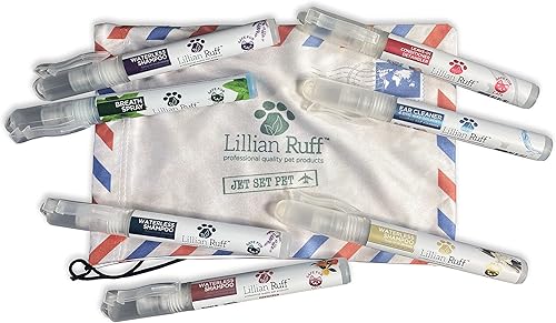 Miniatura 9 de Lillian Ruff Kit de viaje para perros Spray de aseo para perros para viajes de aerolínea, campamento de perros, playa para perros 4 champú