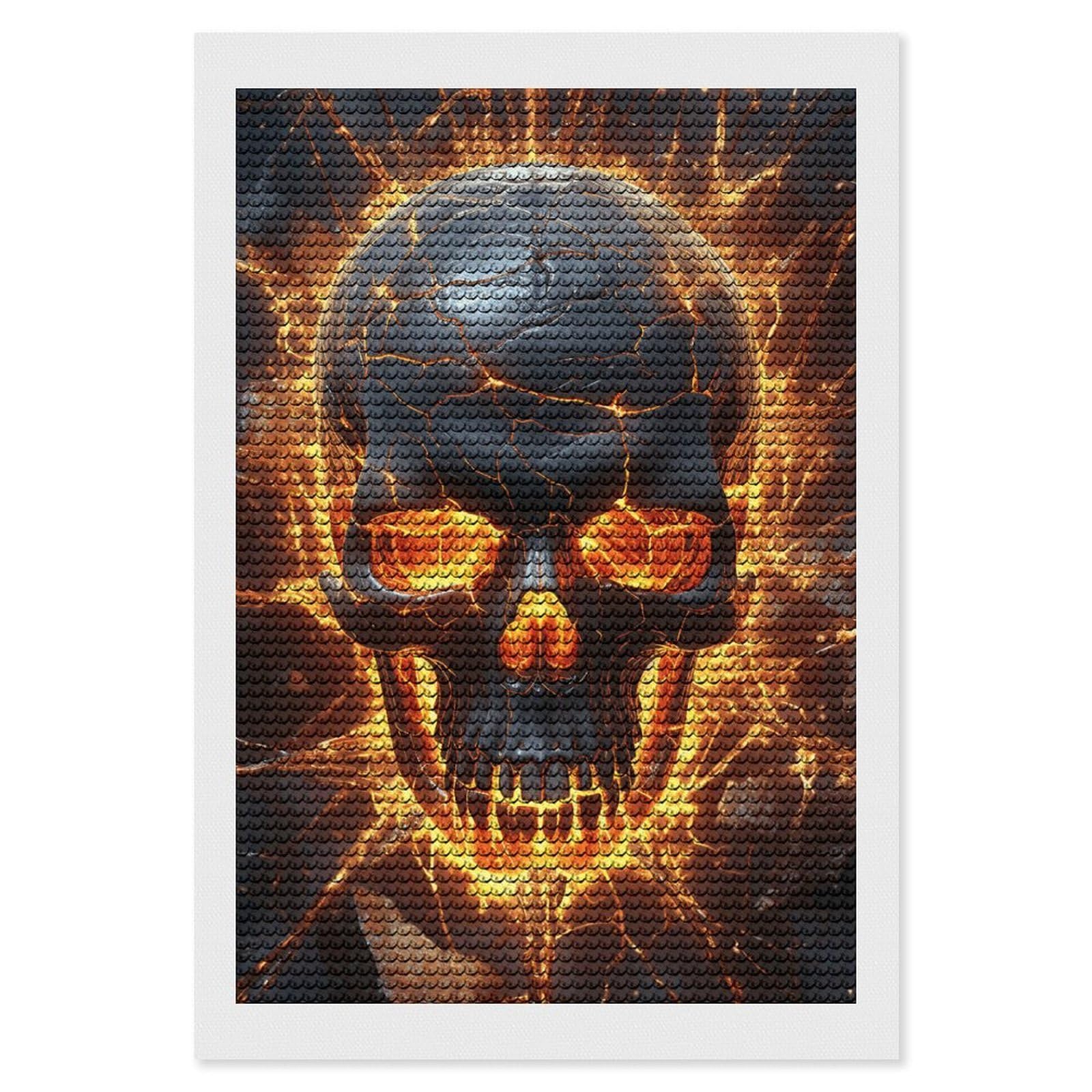 DWVTSLH Shattering of Skull Diamond Painting Kits for Adults, Personalized Diamond Photo Art Full Drill, DIY 5D Diamond Art Painting Kits for Beginners, Home Wall Decor 8"x12"