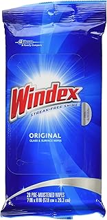 Windex Original Glass and Surface Wipes, 28 Count