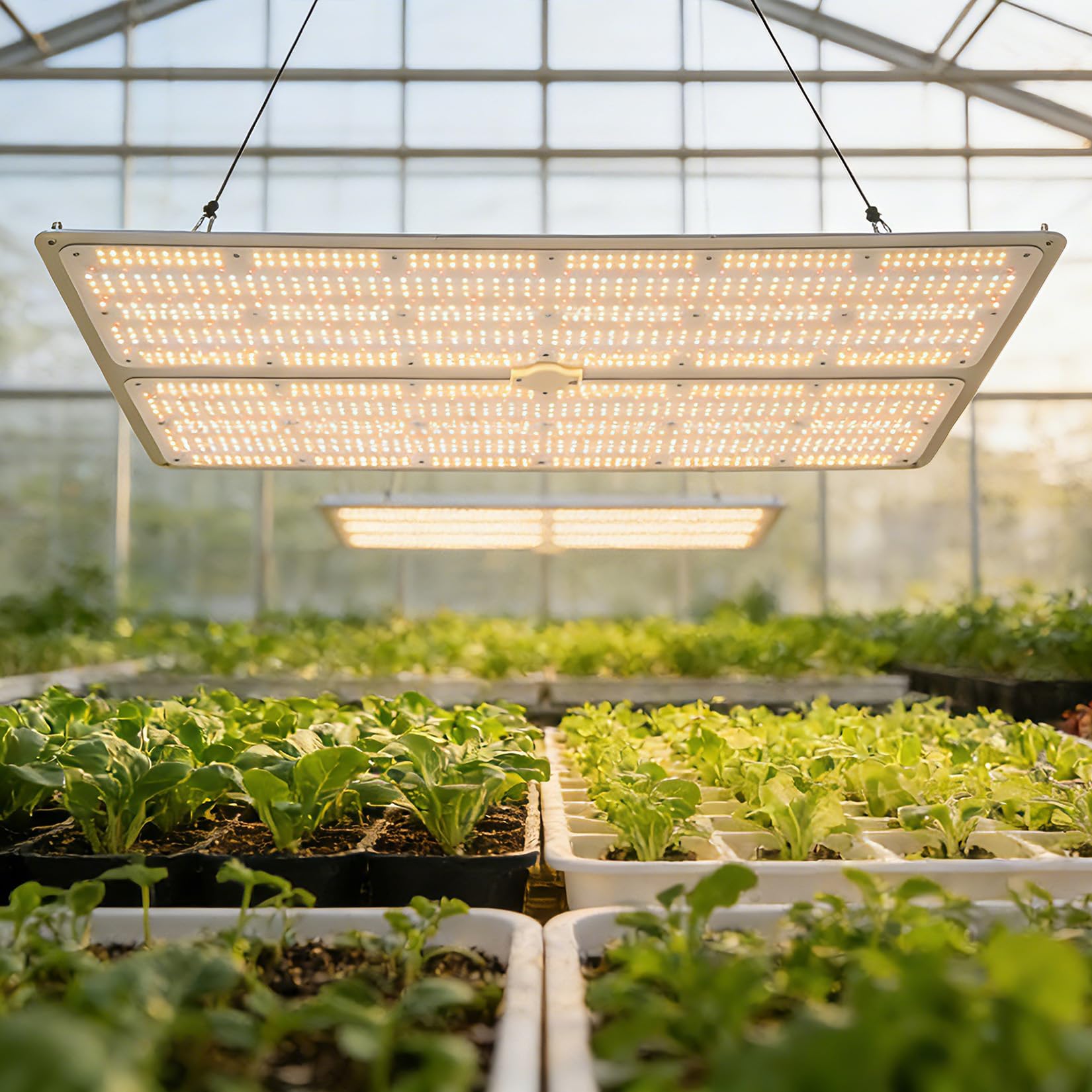 IDEALHOUSE Lampe LED intelligente à intensité variable pour plantes, spectre complet 600 W, PPFD, blanc + rouge + infrarouge, pour culture/croissance/floraison, tente de culture intérieure, serre