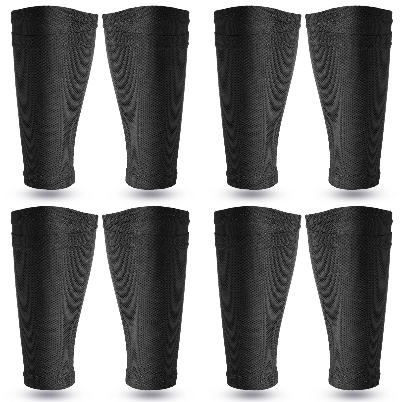 HicarerSoccer Shin Guards Sleeves 4 Pairs Flexible Soccer Shin Guard Leg Performance Support Polyester Soccer Shin Guard Sleeve Holder with Pocket for Soccer Sport