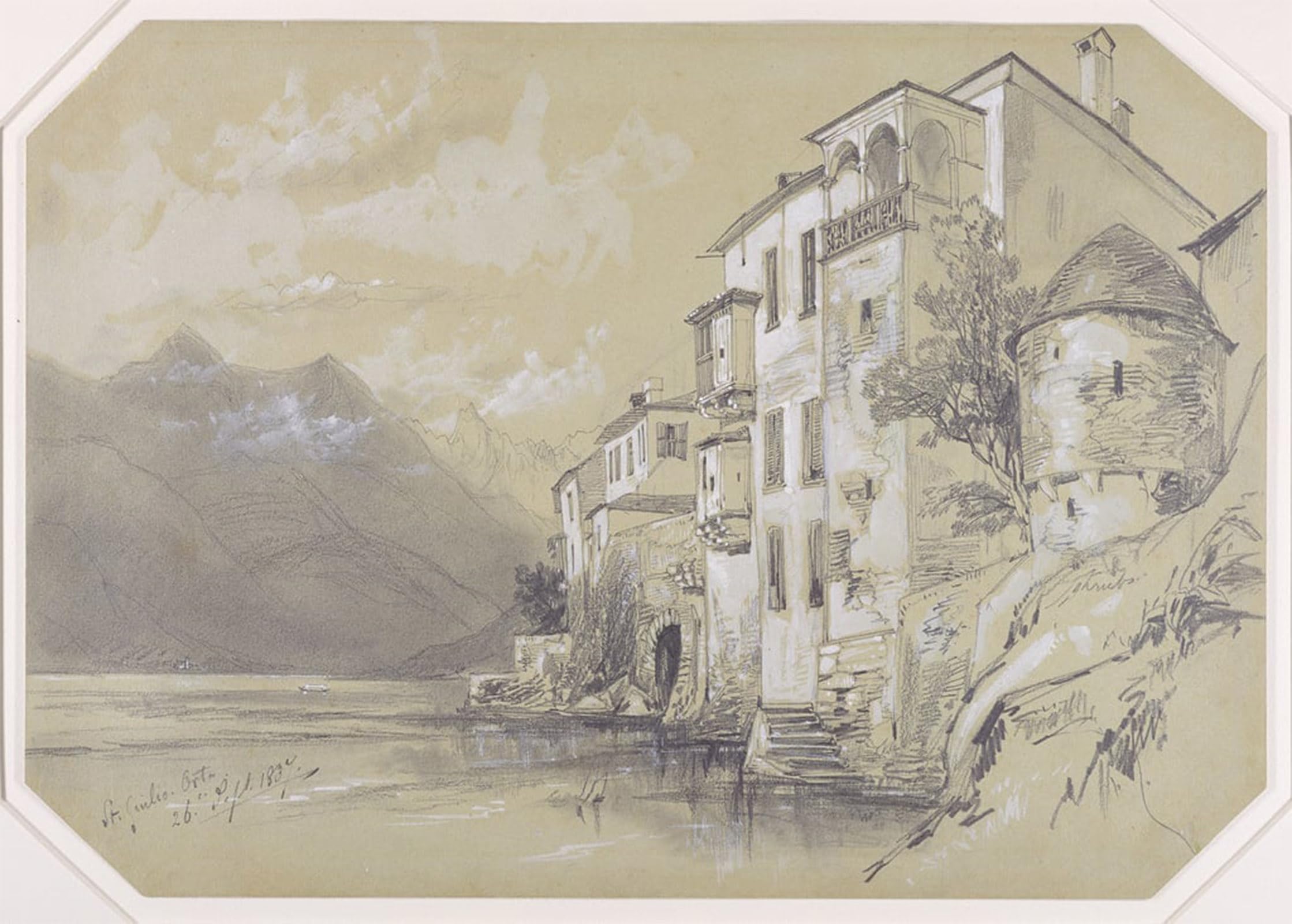 SERENDIPITP Abstract Painting Mural Print Picture Wall Decor Painting St Giulio Orta September by Edward Leaars Vintage Wall Artwork for Home Decor 60x90cm