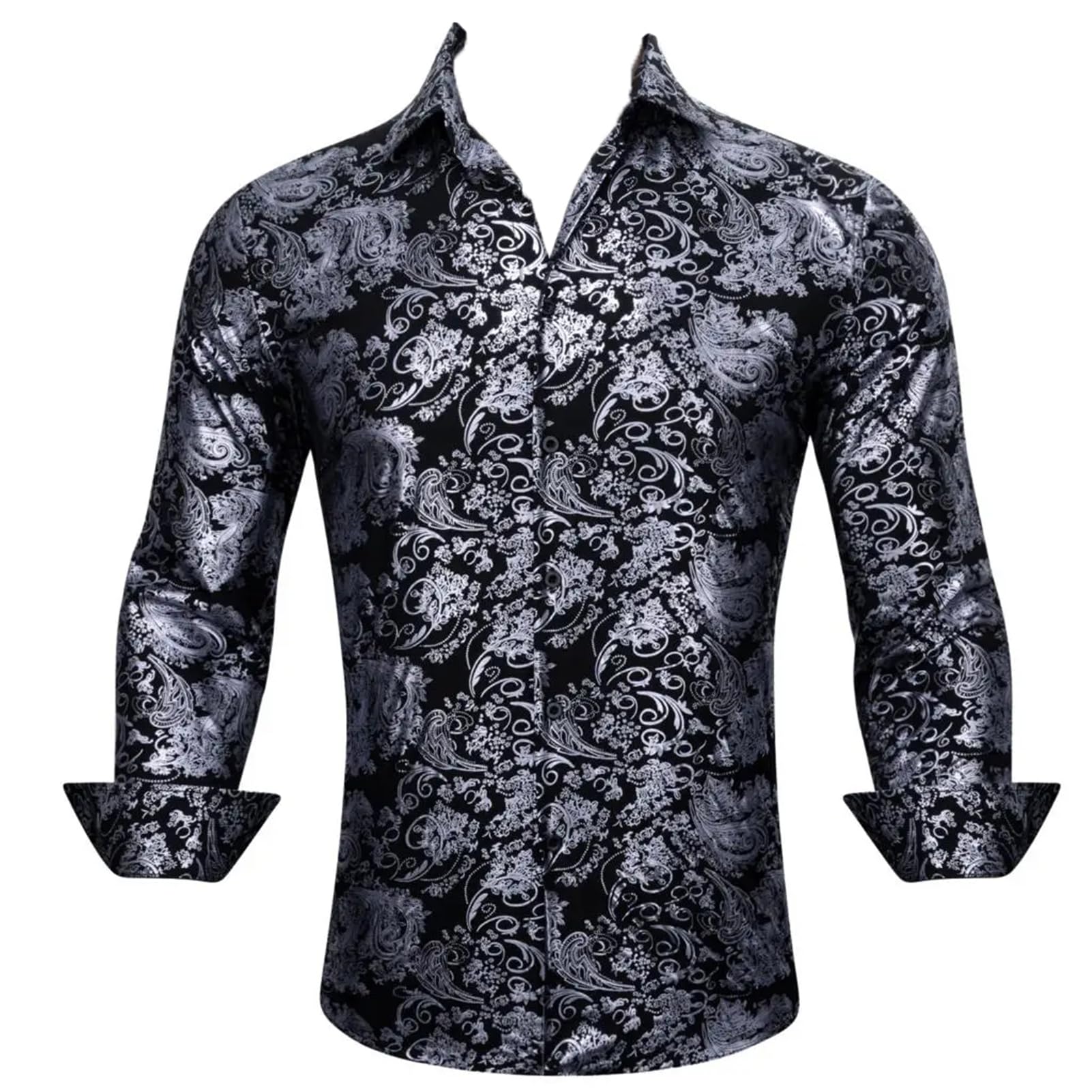 Chemise en soie brodée pour homme idéale pour briller en soirée et fêtes habillées - 3
