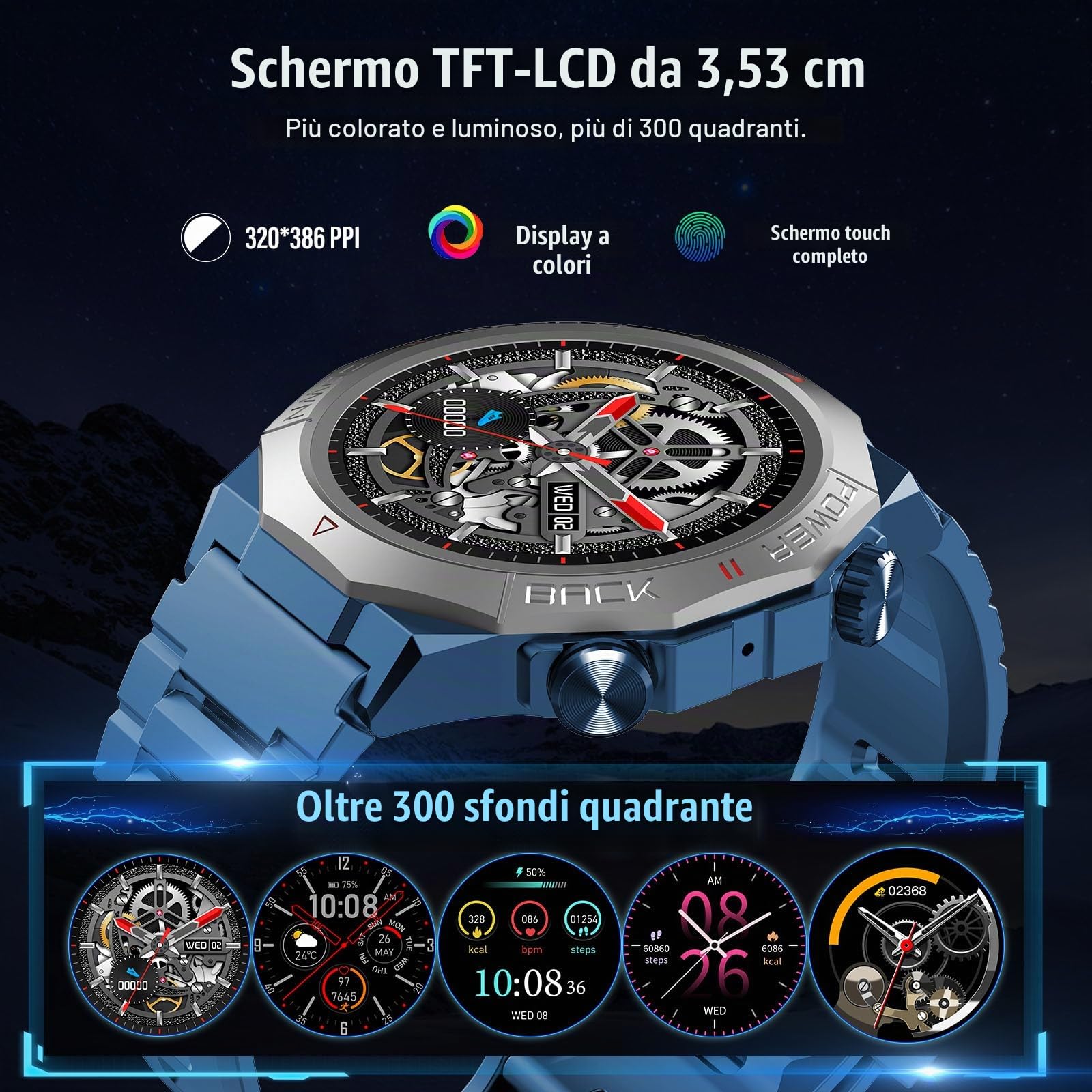 Soudorv 2026 Smartwatch Uomo, Nuovo 1,39'' Orologio Intelligente Fitness con Chiamate Bluetooth, Smart Watch Tracker 110+ Modalità Sportive per Cardiofrequenzimetro,SpO2, Smart Watch per Android