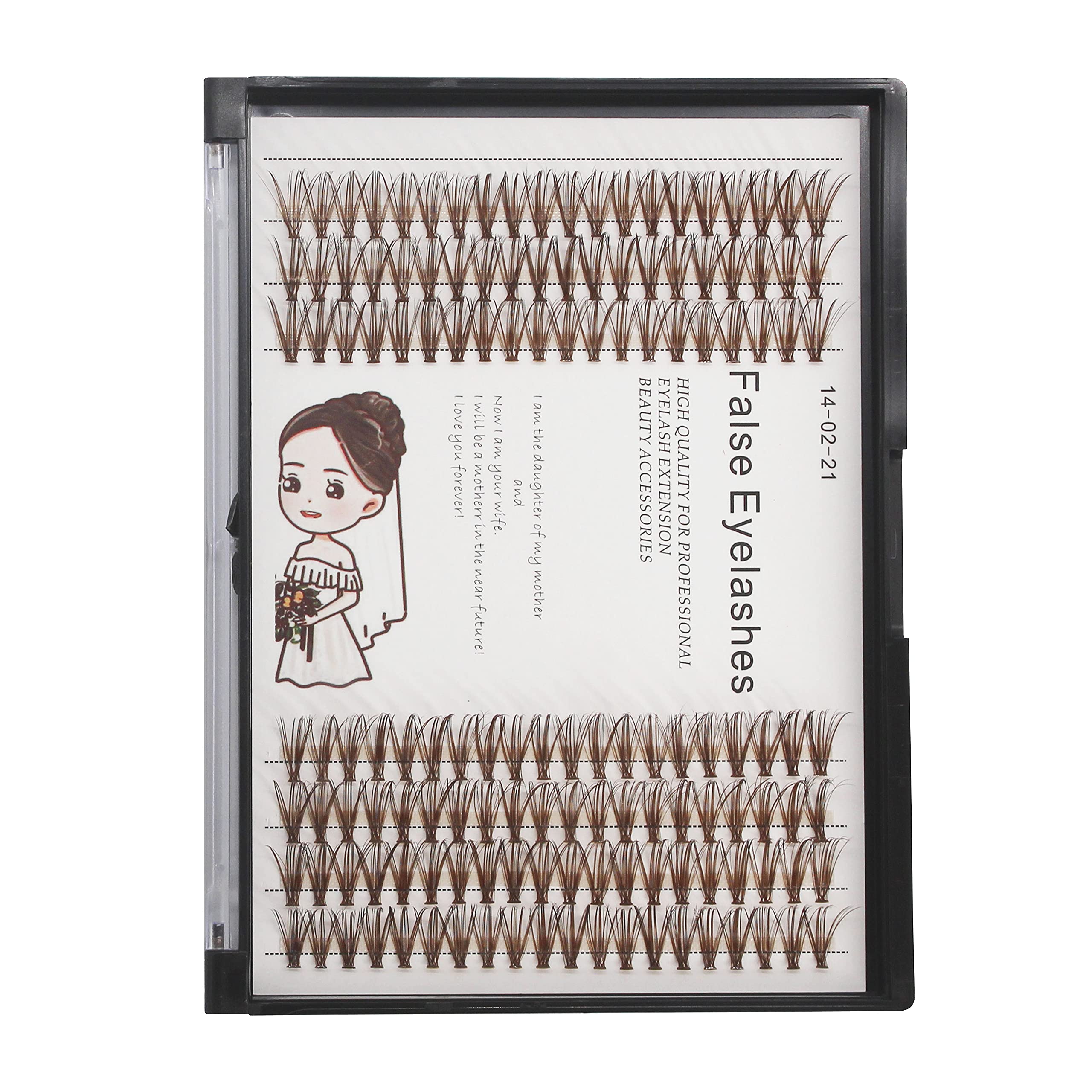Bodermincer Brown Eyelash Extension 20D Cluster Soft Faux Mink False Eyelashes Natural Soft Natural Individual Eyelashes (18mm, Brown)