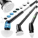 LyriFine Electric Spin Scrubber, New Full-Body IPX7 Waterproof Bathroom Cleaner Brush, Shower Scrubber with Long Handle & 2 Speed, Heads Replacement, Cleaning Supplies for Tub Shower Tile Floor