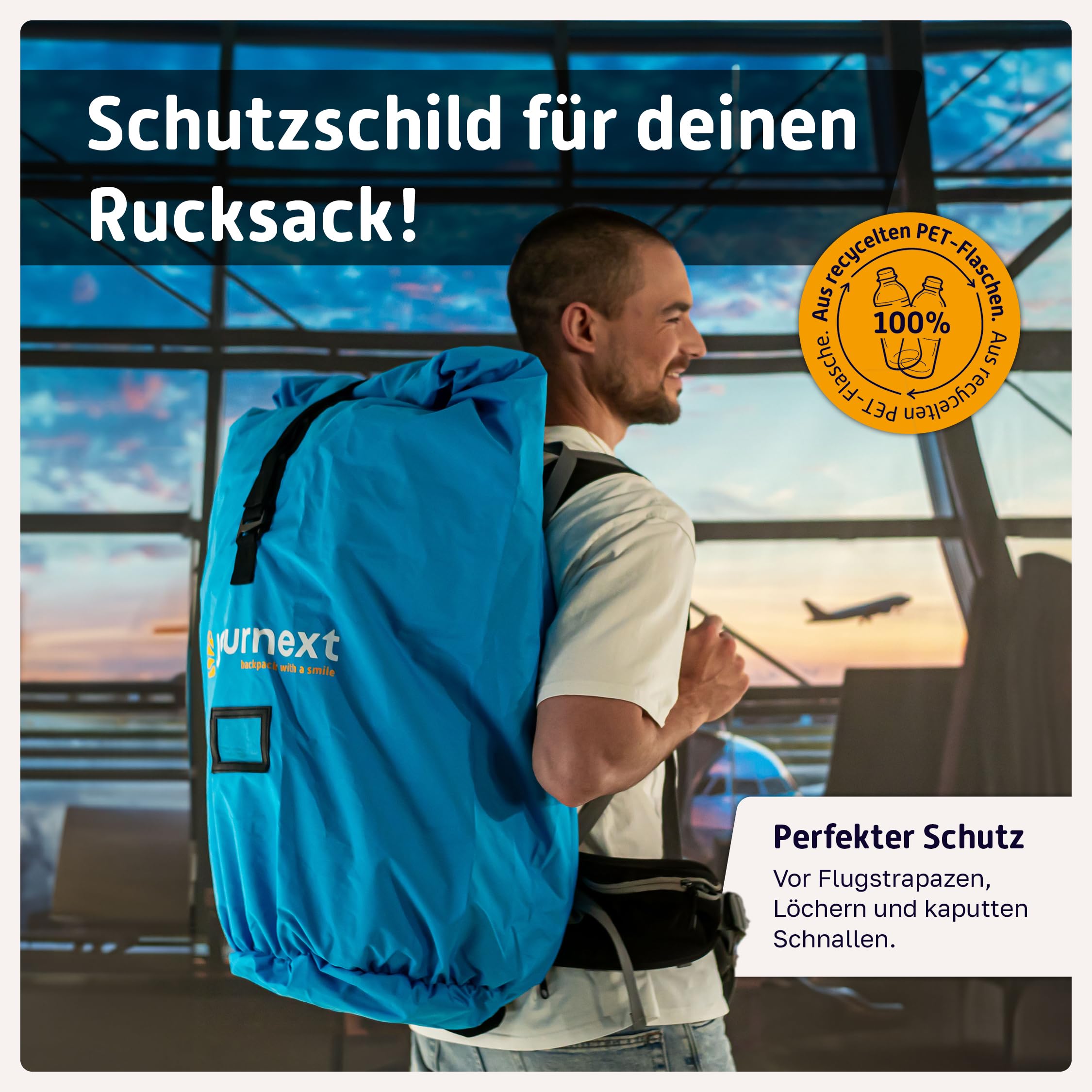 Journext 2 in 1 Rucksack Schutzhülle & Regenschutz/Flight Cover Rucksack/Rucksack Schutzhülle Flugzeug, Bahn und Bus/Flight Bag/Backpack Cover/Rucksack Schutz