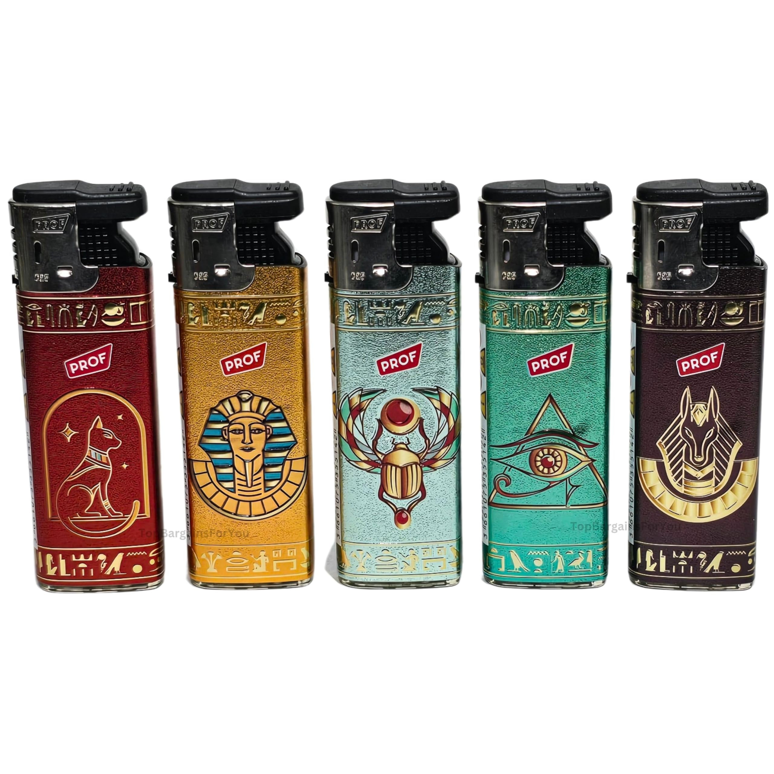 Zactly - 5 x PROF Colourful Windproof Dustproof Jet Lighters Really Powerful – LIMITED EDITION (Illuminati Eye)