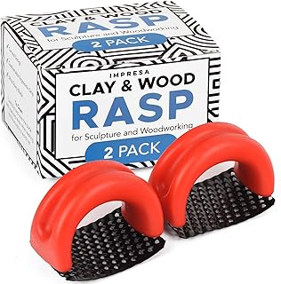 [2 Pack] Clay & Wood Rasp Surform Tool for Sculpture & Woodworking - Easy to Clean Ceramic Tools for Pottery - Ceramics Tools for Shaping & Shredding Hard Clay - Ceramic & Pottery Tools w/Grip Handle
