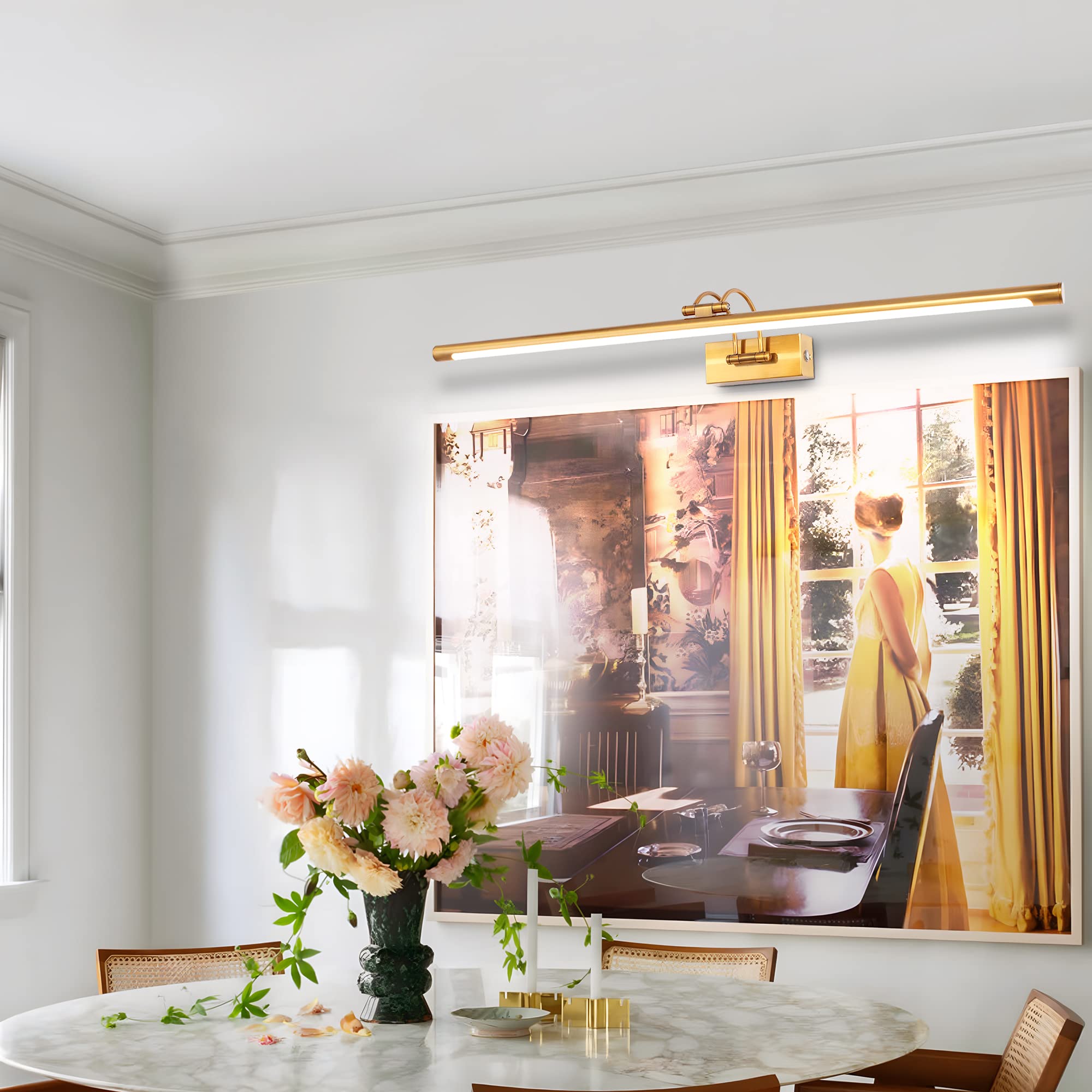 MantoLite Dimmable Applique Murale LED 90CM 16W 3000K/4500K/6000K Laiton Lumière Pivotante Intérieur