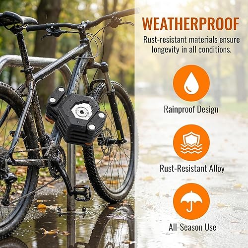 Vista 7 de Cerradura de Bicicleta Pro Titanguard Klyra Bloqueos de Bicicleta de Alta Resistencia Antirrobo Bloqueos de Cadena de Bicicleta con Soporte 1pcs