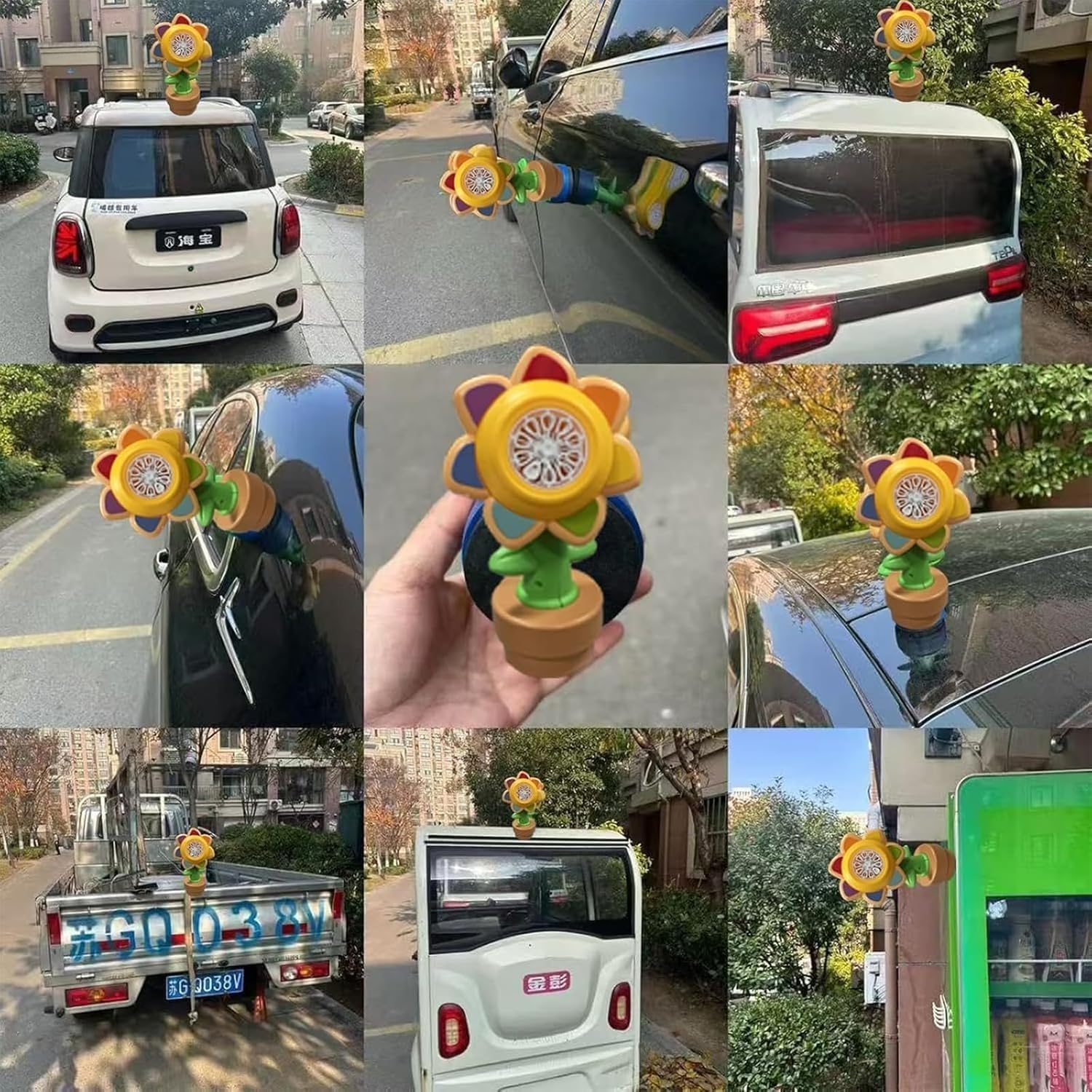 Honk Activated Bubble Machine, Bubble Machine for car, Car Rechargeable Automatic Sunflower with 20 Refill Liquid and Remote Control for Wedding Birthday Party
