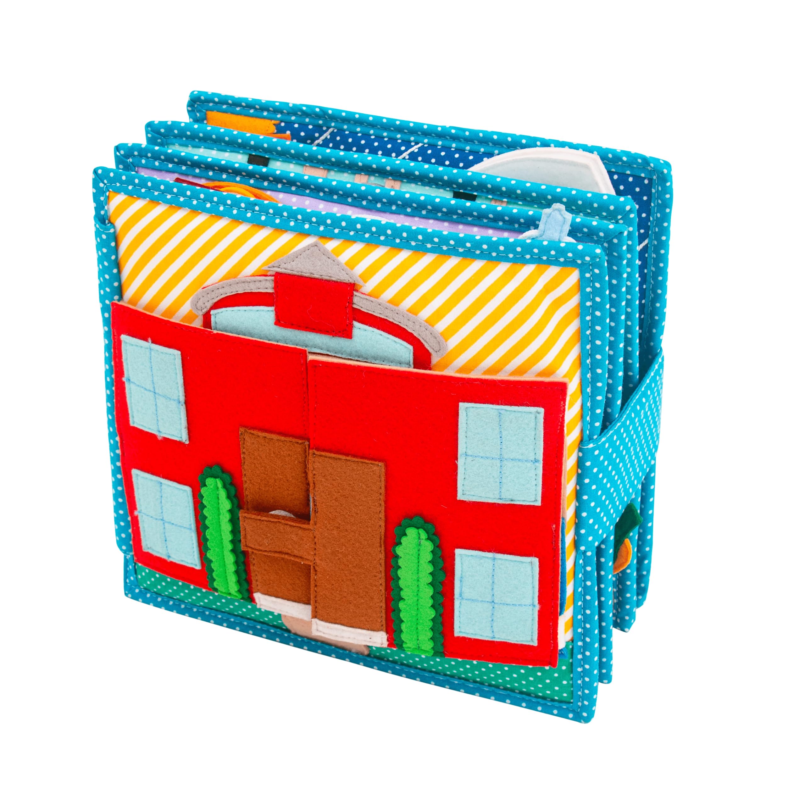 Jolly Designs – Mein Traumjob – 6 Seiten Quiet Book – Montessori Spielzeug ab 3 Jahren – Motorik & Sensorik fördern – Handgefertigtes Filzbuch – Lernspielzeug für Kleinkinder – Busy Book für unterwegs