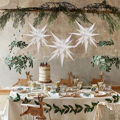 Miniatura 6 de Faroles de luz grandes de Navidad de Moravia de 21 pulgadas, estrellas de adviento alemanas para Navidad, decoración colgante de interior y