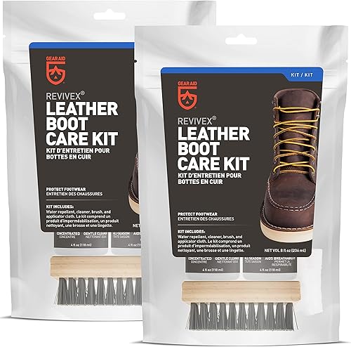 Miniatura 9 de Gear Aid Revivex - Kit de cuidado de botas de cuero con repelente al agua limpiador cepillo y paño