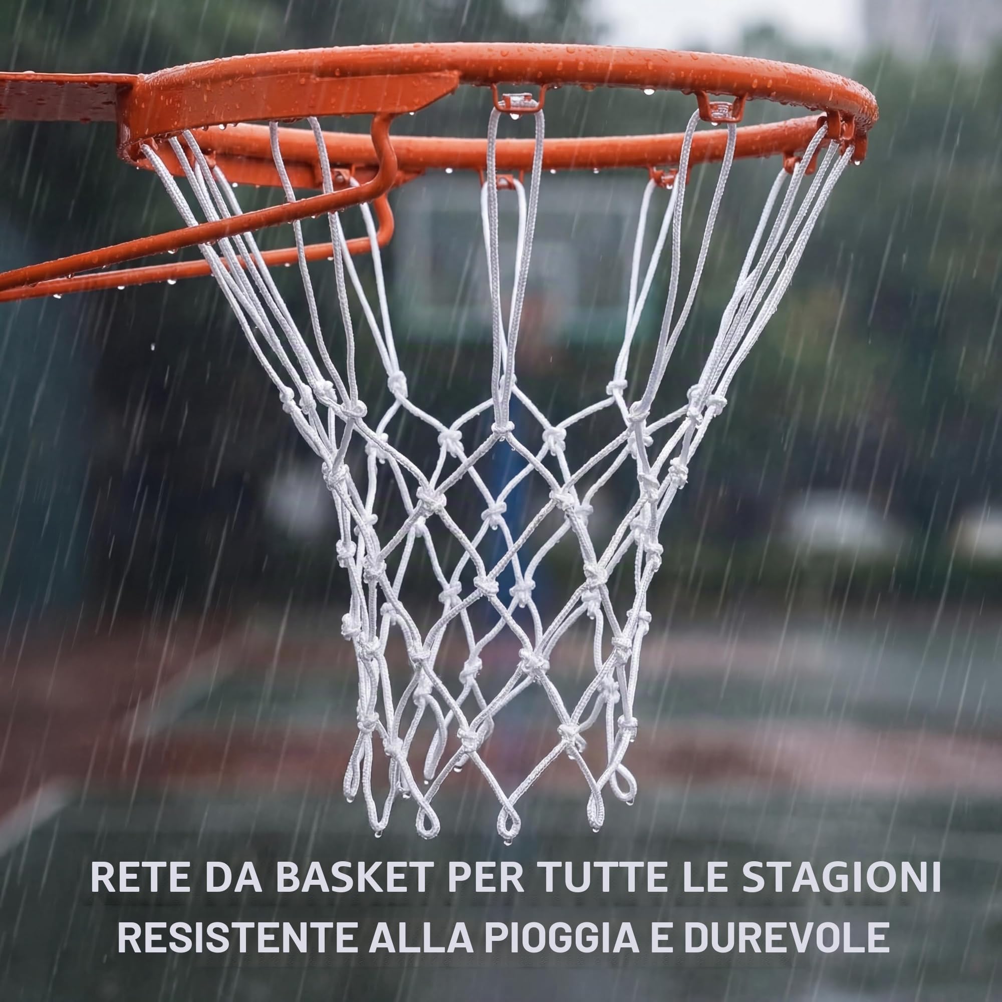 Syhood - Rete da basket di ricambio per tutte le condizioni atmosferiche, adatta a canestri standard per interni ed esterni, 12 passanti