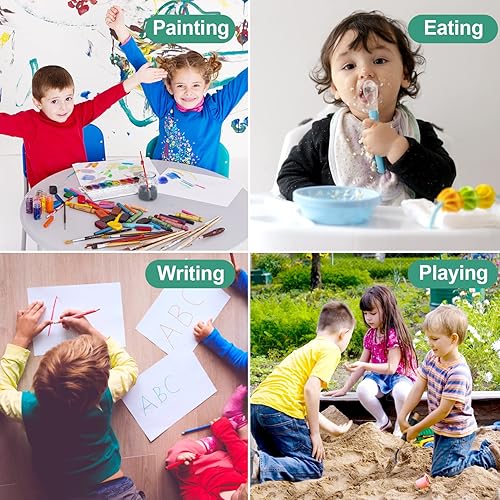 Miniatura 7 de Bassion Delantales de manga larga con 3 bolsillos para niños de 2 a 6 años