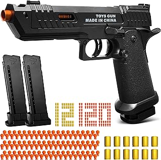 Shell Ejecting Toy Gun, Semi-Automatic Kids Toy Pistol with Ejecting Shells, Soft Bullet Toy