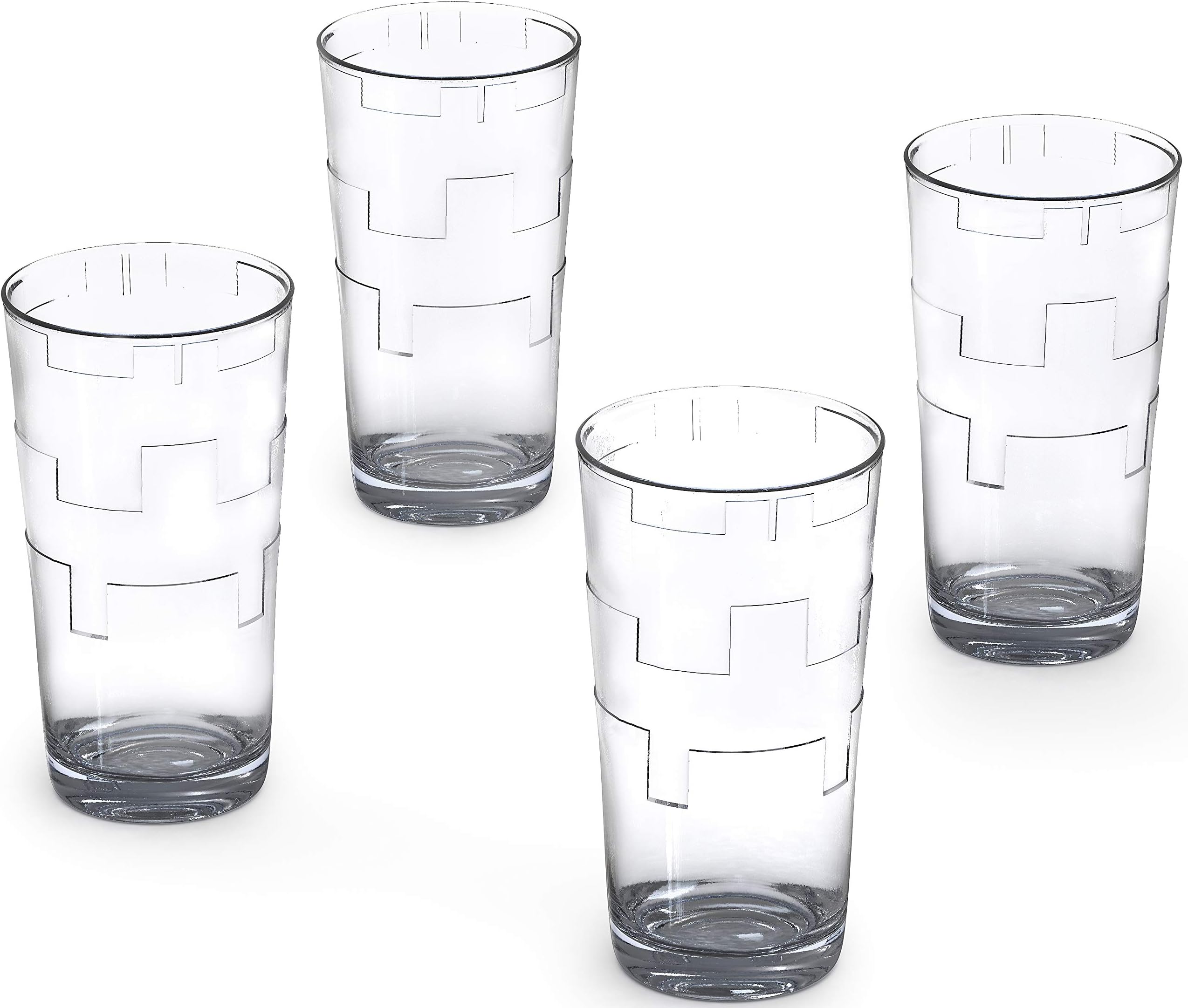 NICELY HOME Highball Glasses - Crystal Drinking Glasses Set of 4 - Cocktail Glasses 9.5oz - Glass Water - Glassware Set - Large Bar Glasses - Housewarming Gift