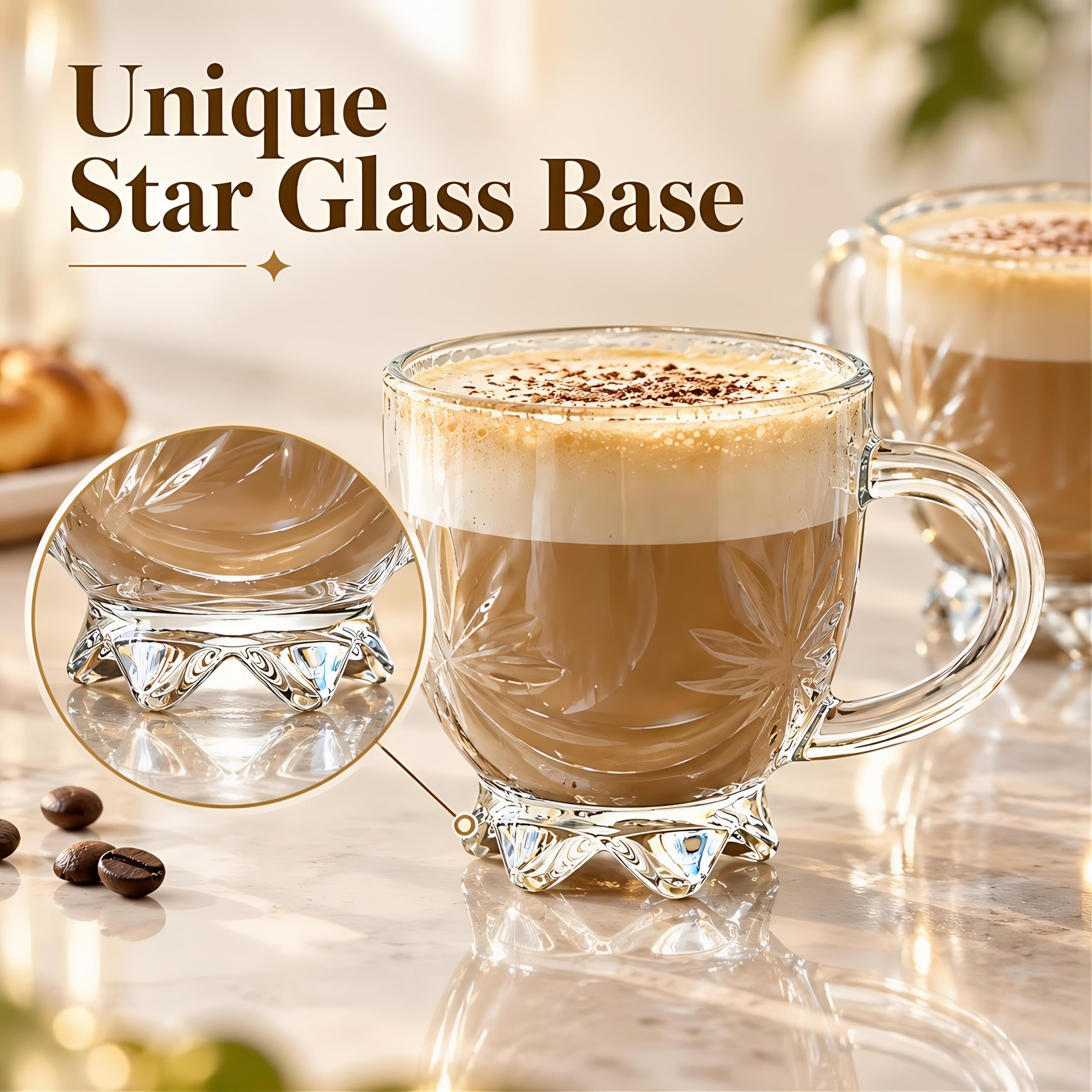 Glass Tea Cups Set of 6 - Elegant & Versatile -4 Glass Tea Cups Set of 6 - Elegant & Versatile -4