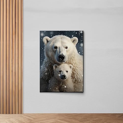 Fox Mother Cub Print, In The Style Of Stencil,Based, Kids Wall Art, Kids Wall Art Display, Mom And Baby Animal Art Print, Canvas Prints, Art Decor