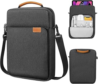 9-11 Inch Tablet Sleeve Bag Handle Carrying Case with Shoulder Strap Fits New 11-inch iPad Pro M4/iPad Air M2, iPad 10th 10.9, iPad 9/8/7th 10.2, iPad Air 5/4th 10.9, Tab S8/S9 11