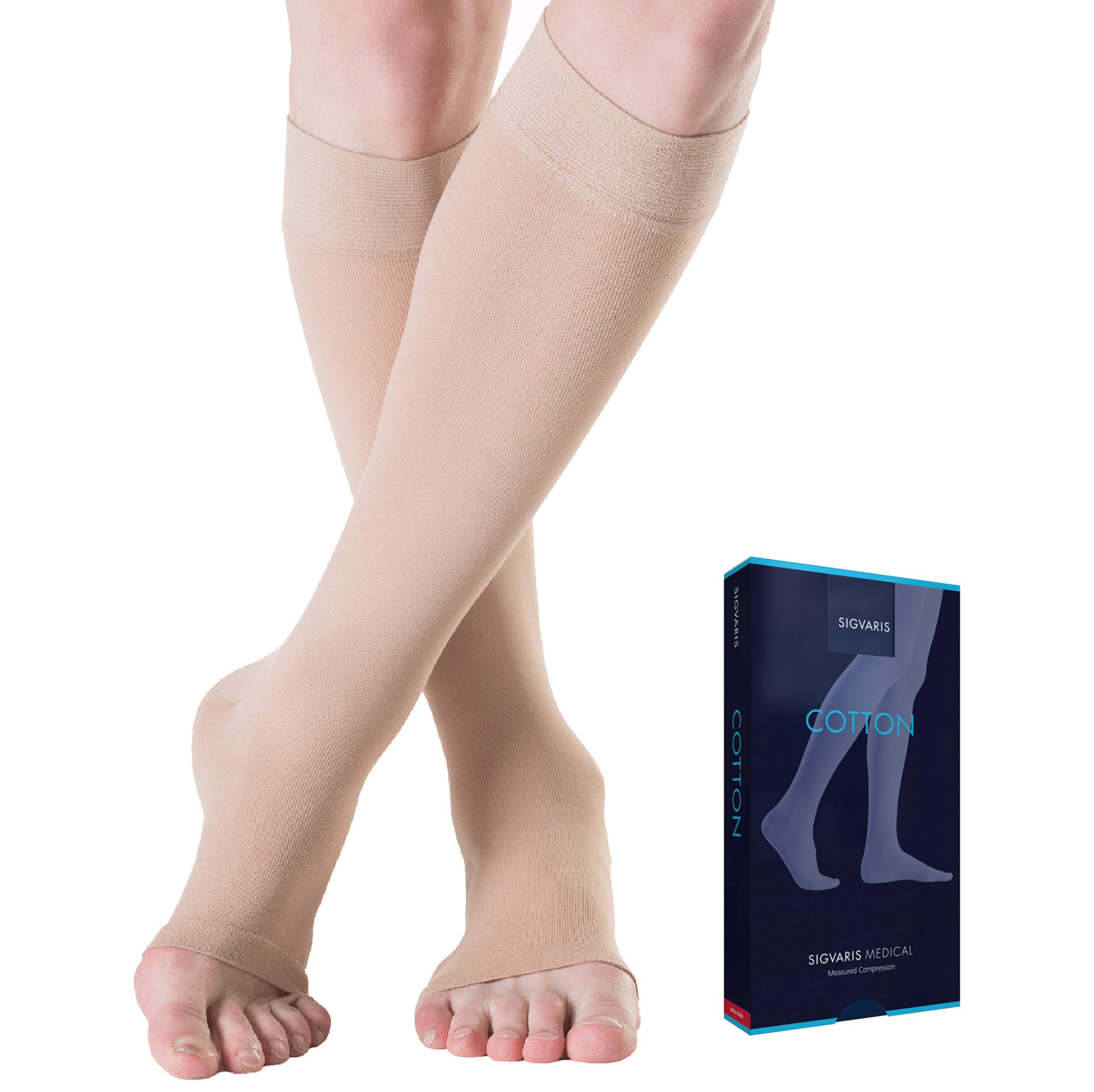 Medical Compression Stockings - Cotton - Class 1 - Below Knee length - For Men and Women