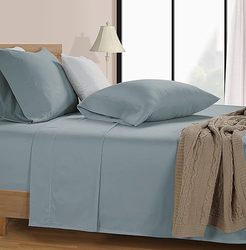 Miniatura 4 de Lane Linen Juego de 2 fundas de almohada 100% algodón de tamaño estándar de 600 hilos, refrescantes y transpirables, suaves de satén con cierre de