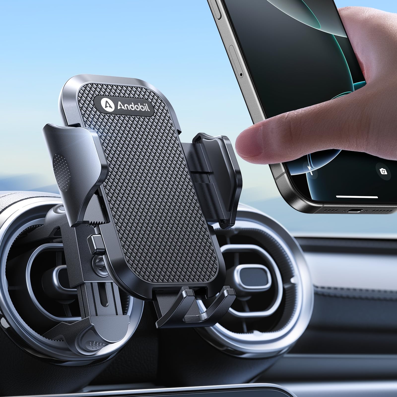 andobil Handyhalterung Auto Runde Lüftung [ 2.0 Entwurf Upgrade für Mercedes ] Handyhalterung Auto [ 2026 Neues Metall-Lüftungsclip ] für Mercedes-Benz A/B/C/E/S,Benz Zubehör Mini Cooper etc