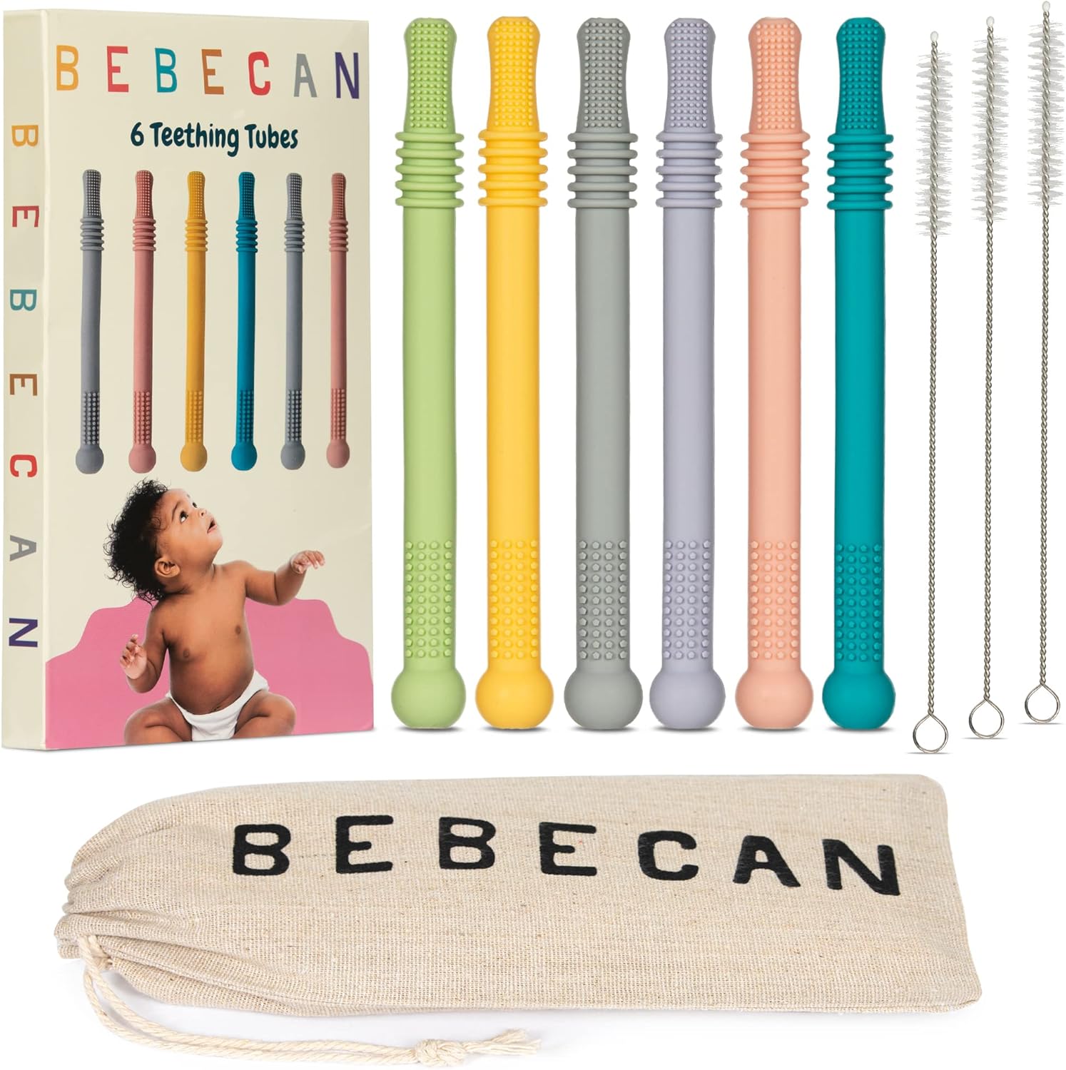 BEBECAN Teething Sticks for Babies Infant Teething Relief for