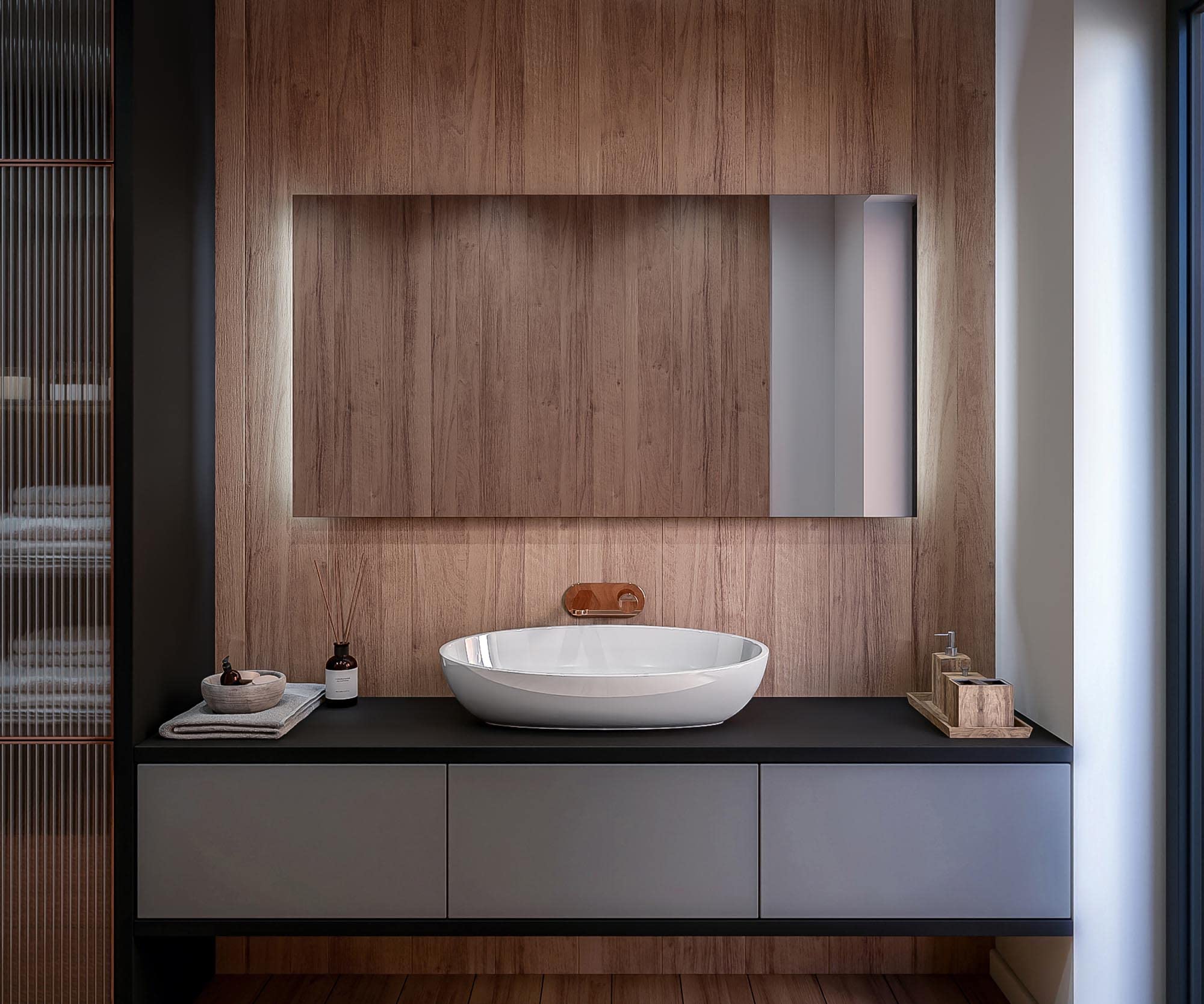 Artforma Bathroom Illuminated Mirror 500x900 mm | Wall Mounted Mirror | with LED Light | T101