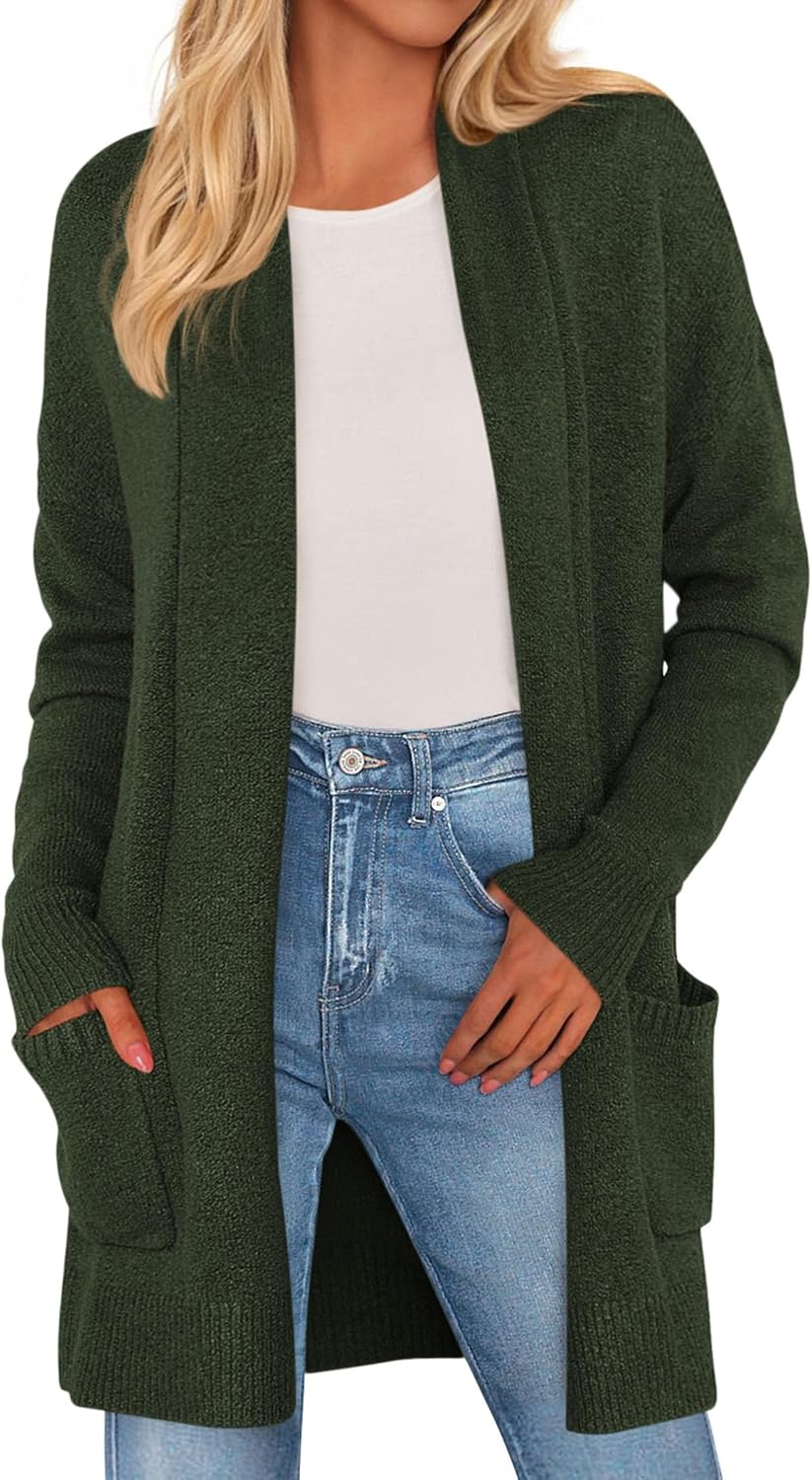 PRETTYGARDEN Women's Open Front Cardigan Long Sleeve Cozy Knit Sweaters Winter Fall Clothes 2025 Outerwear Coats