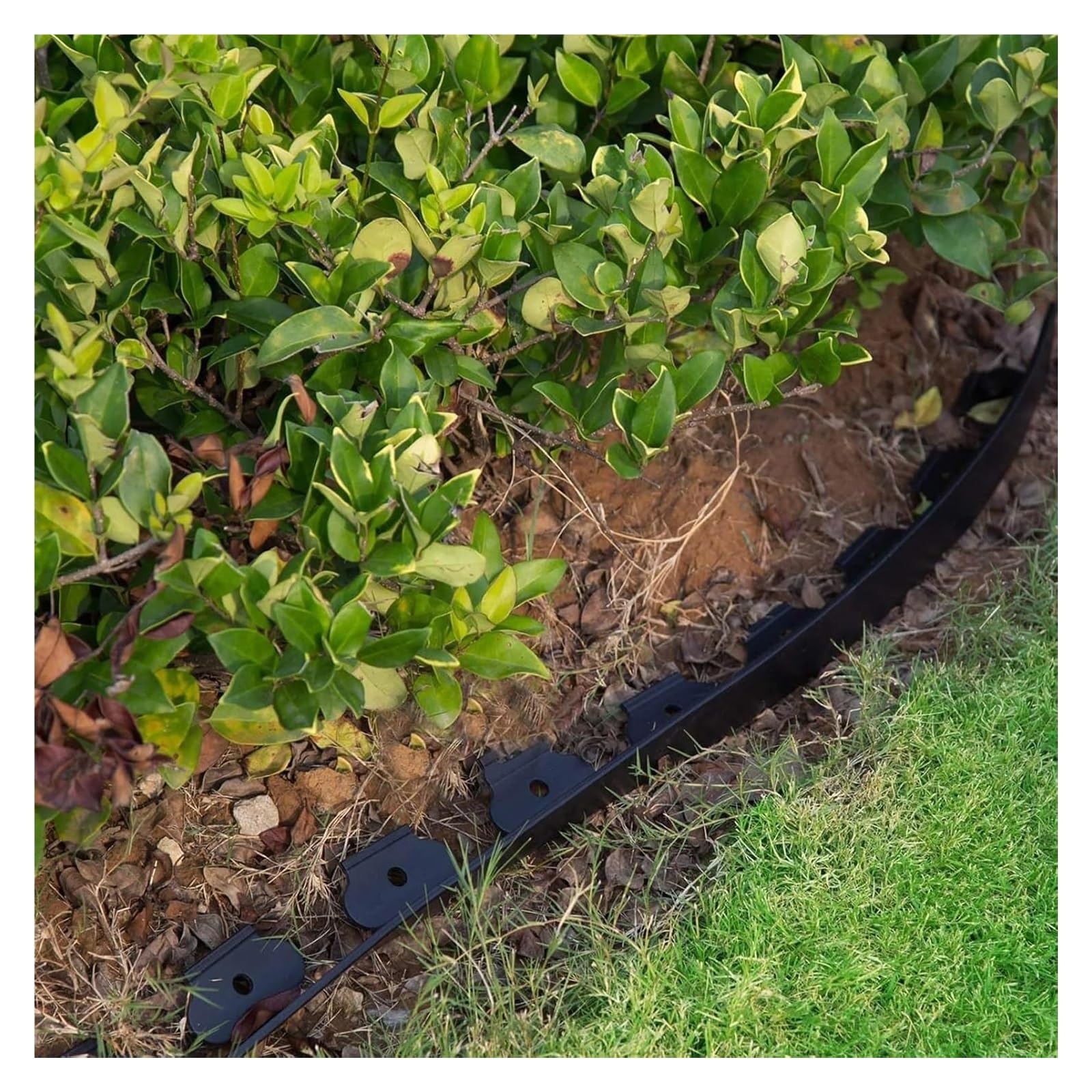 Bordures de Jardin, Bordure de pelouse en Plastique 32 Pieds sans Bordure Jardin Noire avec 30 enjeux