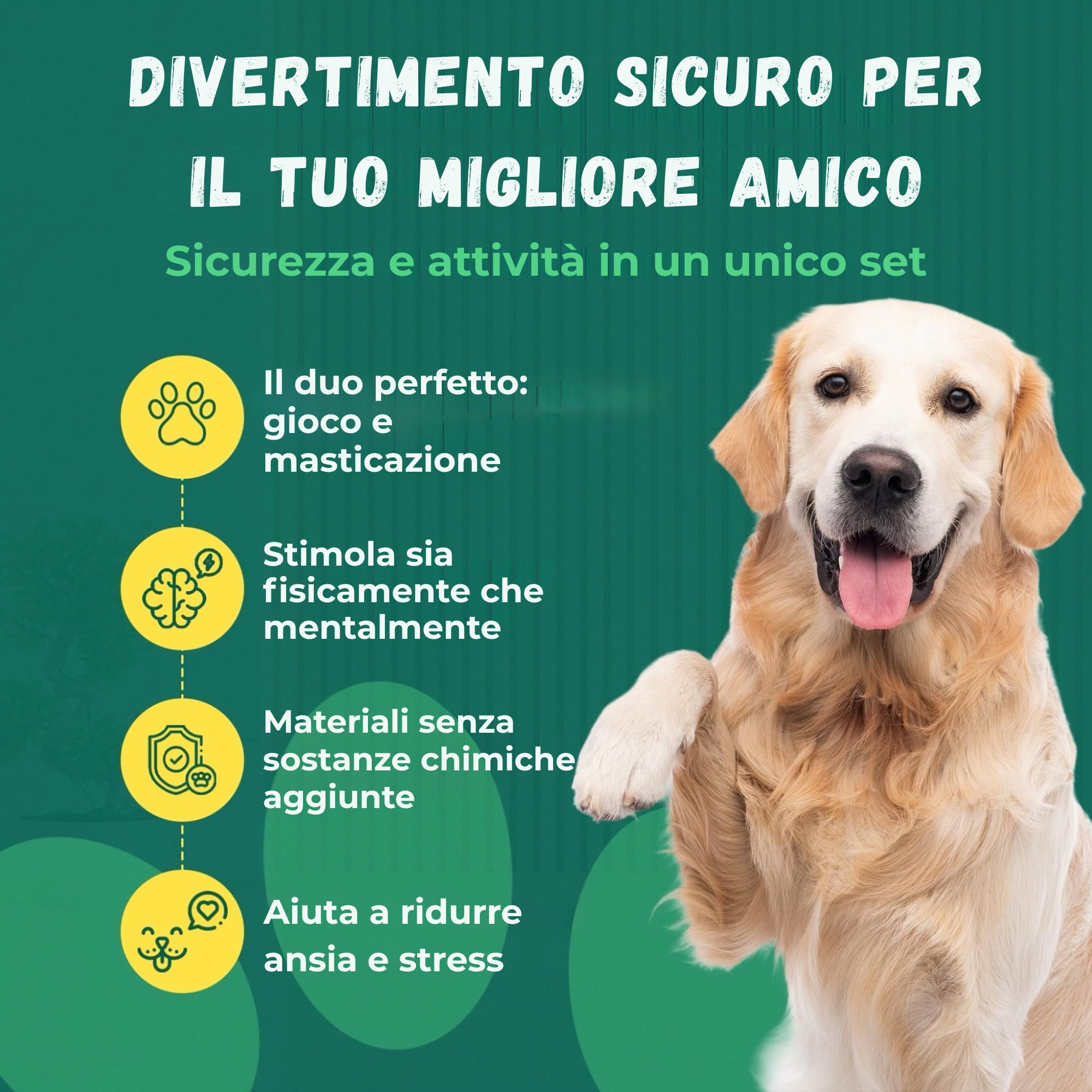 Pets Pack Robustes Spielzeug und Beißring aus Holz, für mittelgroße und große Hunde, sicheres Spielen und natürliches Kauen, inklusive Ratgeber, robustes Hundespielzeug
