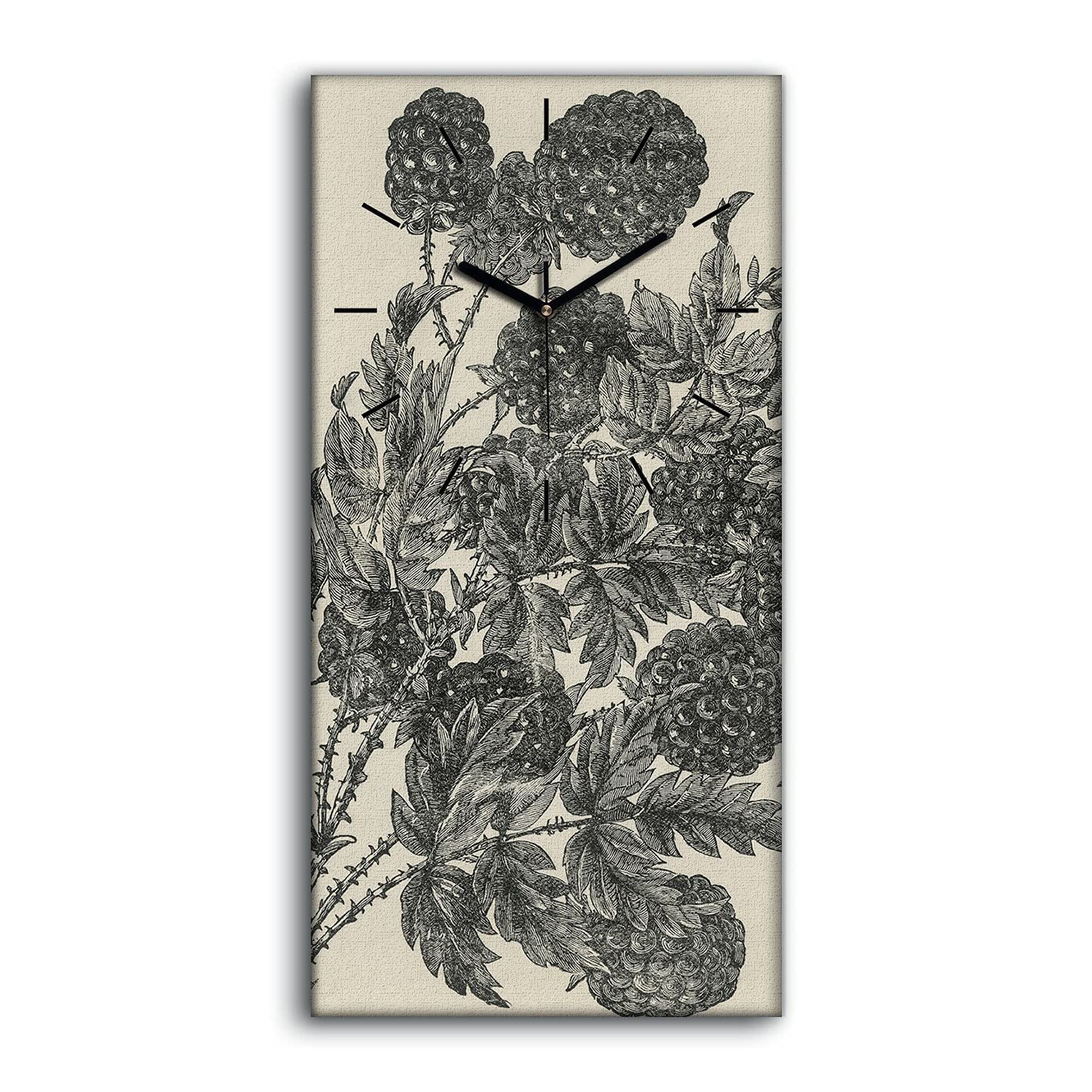 Horloge sur Toile Art Moderne Salon Cuisine Fruits Baies 30x60cm