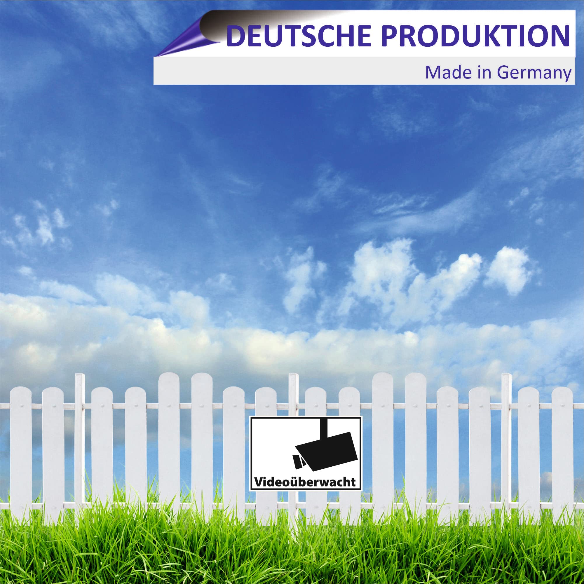 INDIGOS UG - Schilder - 297x210mm - Schild DIN A4 20 Stück - Achtung Videoüberwachung - Aluverbundplatte - für Garage, Hotel, Parkplatz, Schule, Carport, Firma