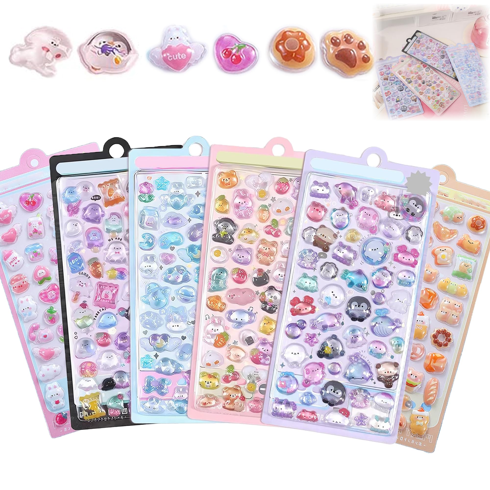 キャラクター スリーブ シールド 大量 まとめ売り 108個 未開封 バラ売り可 Amazon | シール 可愛い 立体 【2025新型- 6枚セット】3D キャラクター