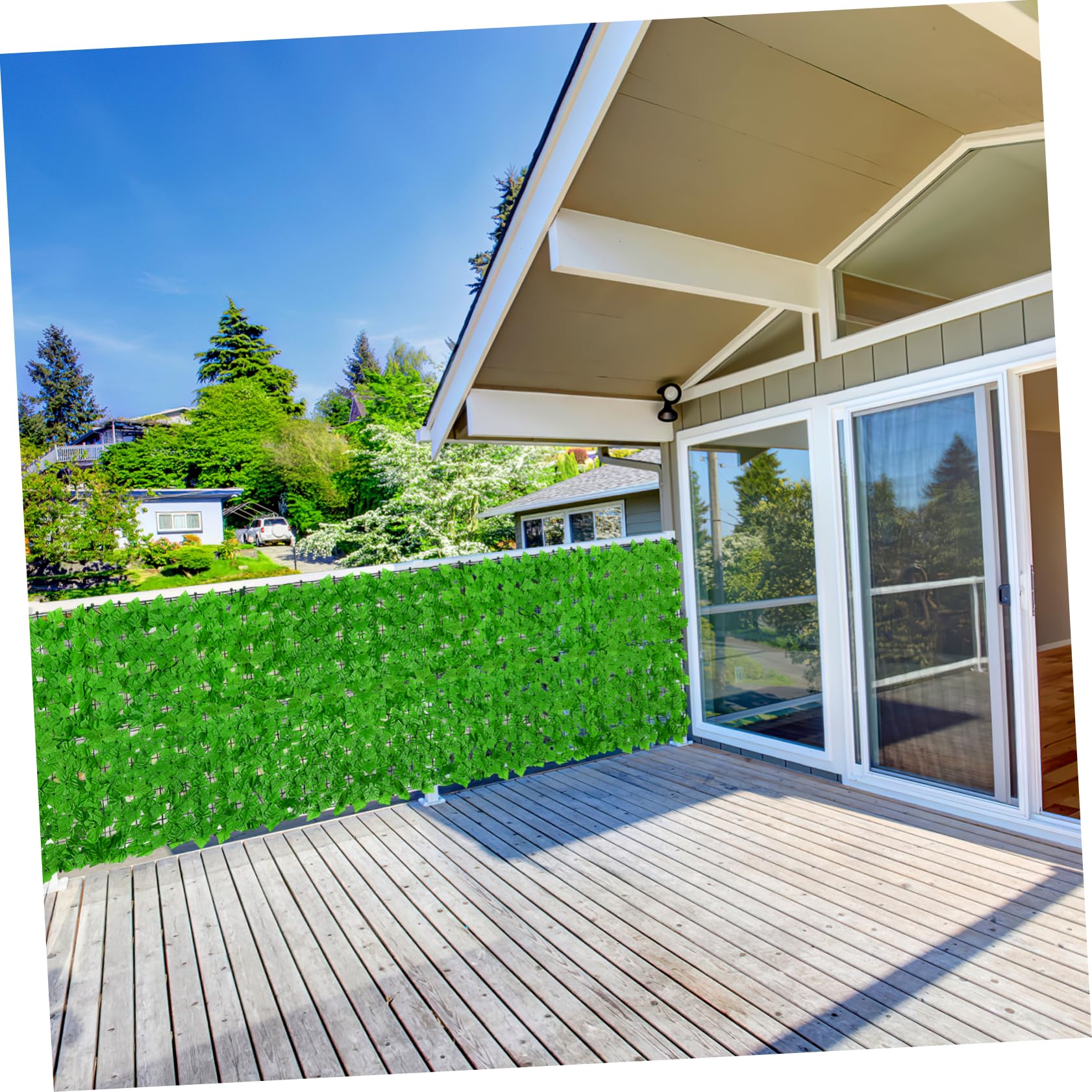 VICASKY Künstliche Heckenrolle Aus Hochwertigem Kunststoff Für Sichtschutzzaun Künstlicher Efeu Gartenzaun Balkon Außenterrasse Weinblätter
