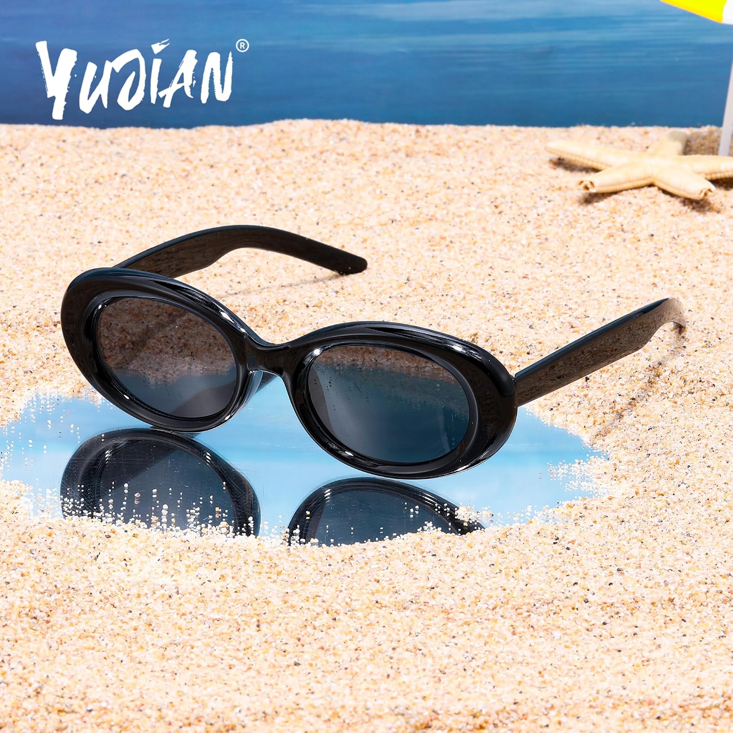YuJian 2PACK Kids Sunglasses for Girls Boys Oval Small Frame Toddler Shades UV 400 Protection Age 3-8