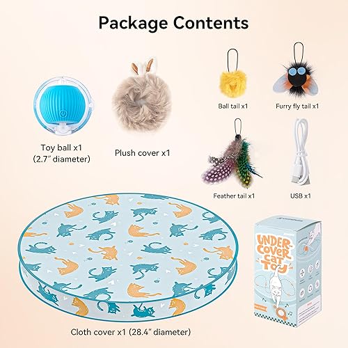 Miniatura 7 de Pelota de juguete interactiva para gatos, juguetes para esconderse y buscar en alfombra de juego, juguetes de gatitos rodantes en movimiento para