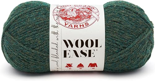 Lion Brand Yarn (1 Skein) Wool-Ease Yarn, Forest Green Heather