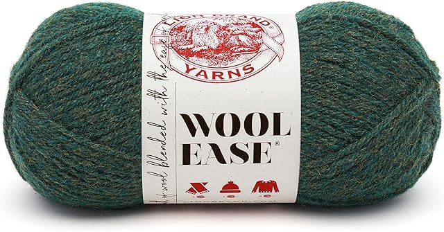 Lion Brand Yarn Company 1-Piece Wool-Ease Yarn, Forest Green Heather