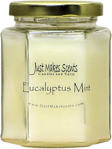 Just Makes Scents - Vela de soja mezclada con aroma a menta de eucalipto  Alivio del estrés para aromaterapia  Vertida a mano en los Estados Unidos