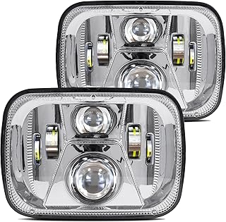5x7 LED Headlights DOT 110W 8400LM Hi/Lo Beam Anti-glare 7x6 Headlights H6054 6054 H6052 H6014 Compatible with Jeep Cherokee XJ Wrangler YJ Comanche MJ GMC Savana Safari Ford