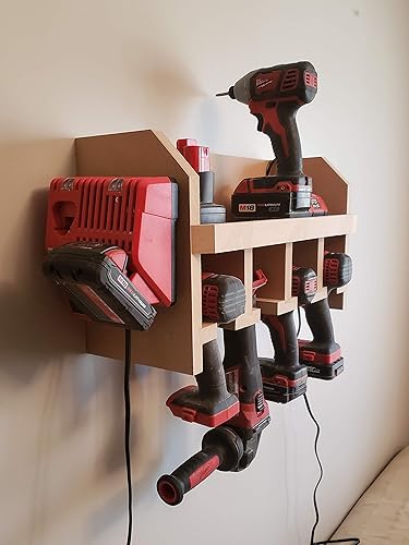 Miniatura 3 de "Generic" Estante de herramientas inalámbrico con capacidad para 4 taladros, destornilladores de impacto y otros, con estante de cargadorbatería